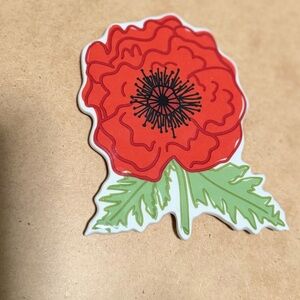 Happy Everything! by Laura Johnson Poppy Flower Ornament Red Green Black